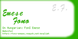 emese fono business card