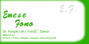 emese fono business card